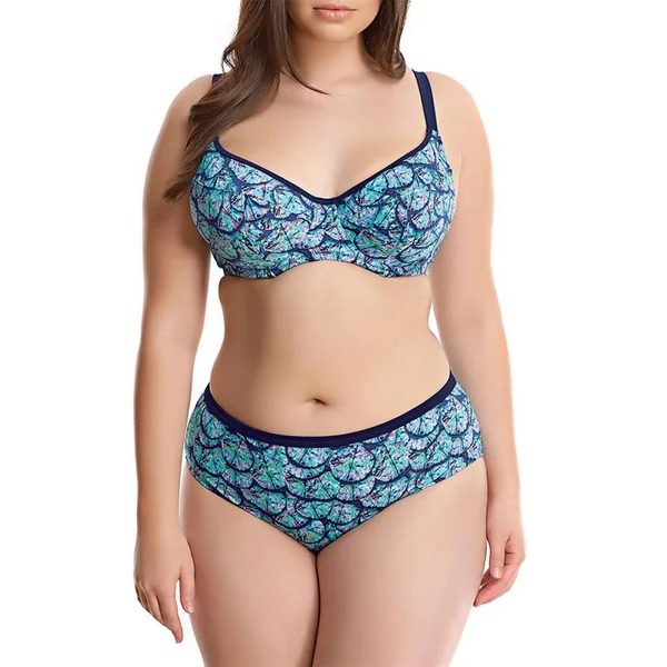 Slip de bain taille mi-haute Imprimé - Bleu Nuit Elomi Bain