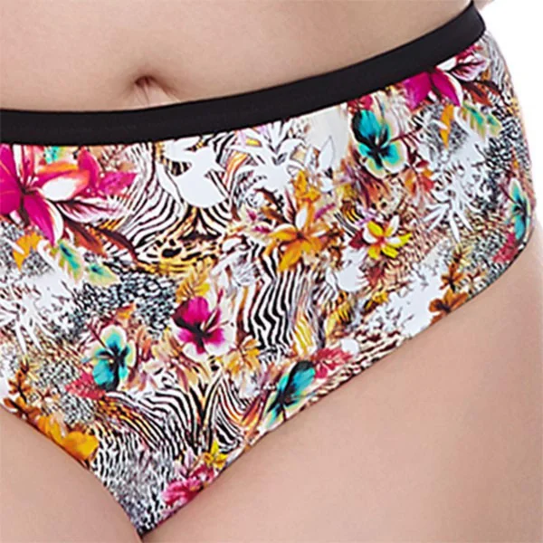 Slip de bain taille mi-haute Imprimé - Noir Elomi Bain