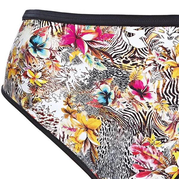 Slip de bain taille mi-haute Imprimé - Noir Elomi Bain