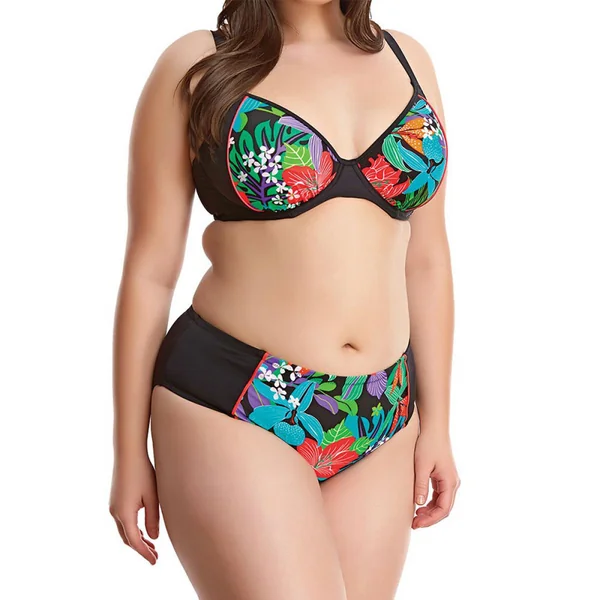 Slip de bain taille mi-haute - Noir Elomi Bain