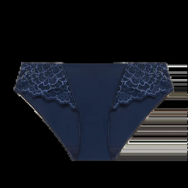 Slip empiècement dentelle bleu Simone Pérèle