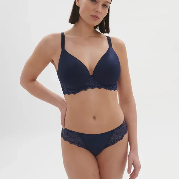 Slip empiècement dentelle bleu Simone Pérèle
