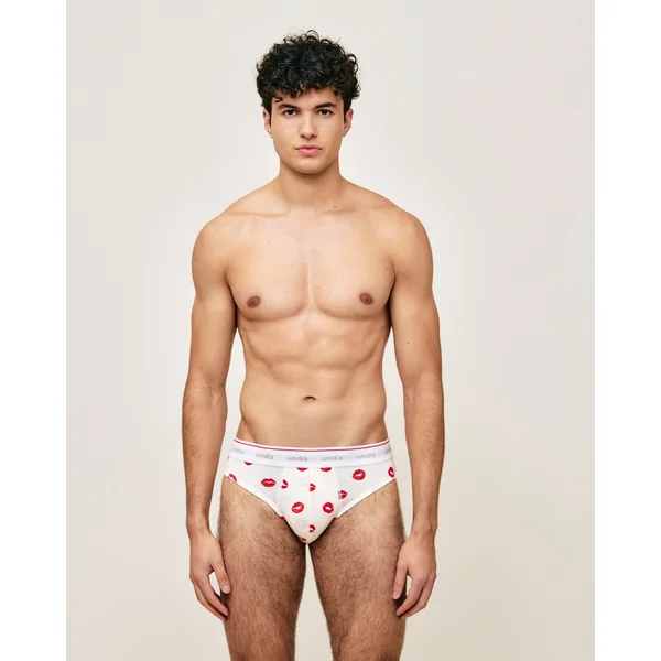 Slip en coton à motifs bouche