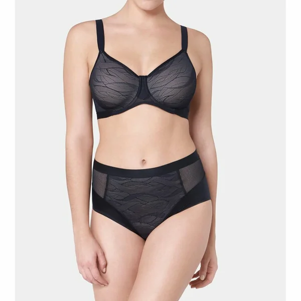 Slip maxi Airy Sensation Triumph - Noir en coton Triumph