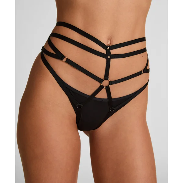Slip ouvert élastique - Noir