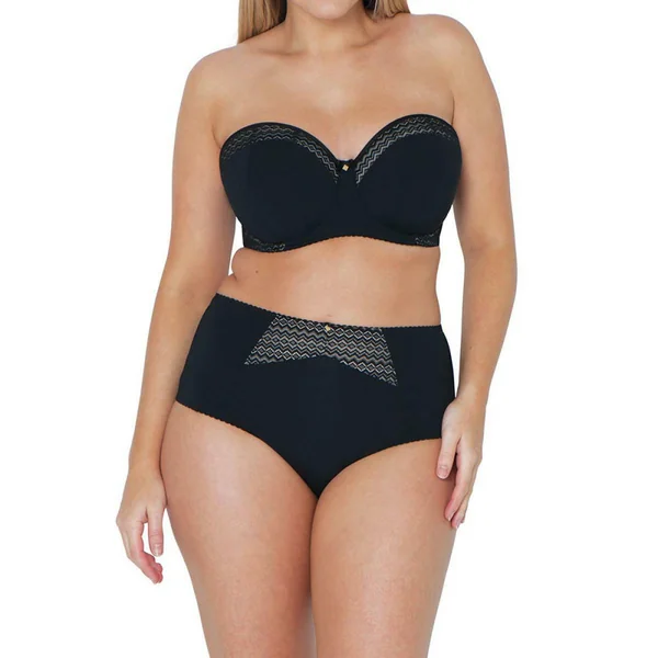 Slip taille haute avec porte jarretelles amovibles Curvy Kate DELUXE black amande noir Curvy Kate