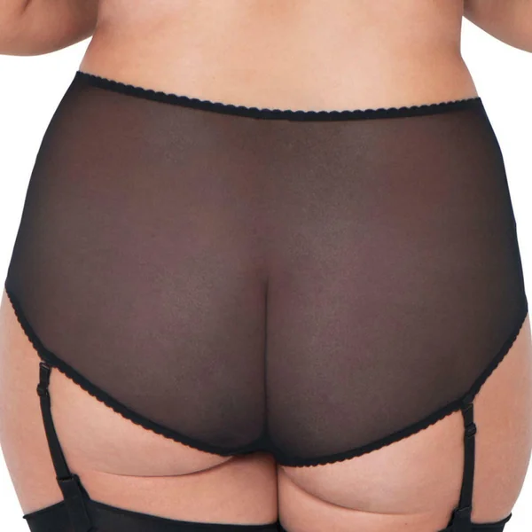 Slip taille haute avec porte jarretelles amovibles Curvy Kate DELUXE black amande noir Curvy Kate
