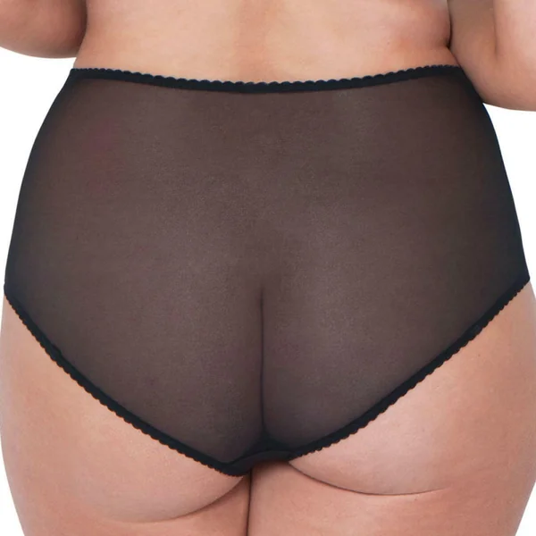 Slip taille haute avec porte jarretelles amovibles Curvy Kate DELUXE black amande noir Curvy Kate