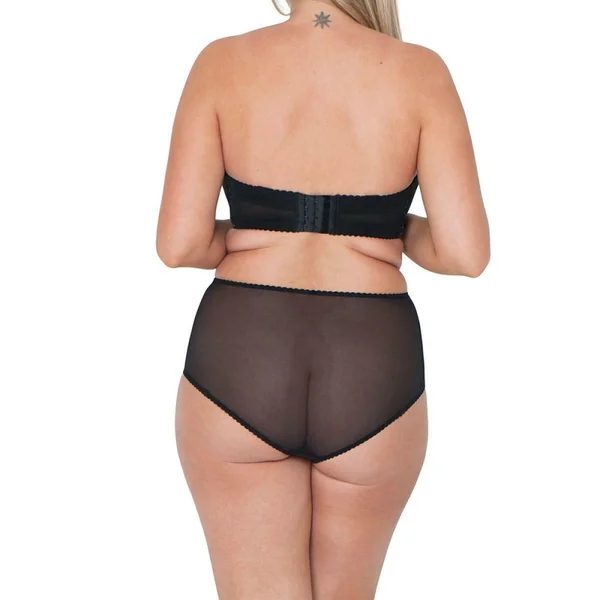 Slip taille haute avec porte jarretelles amovibles Curvy Kate DELUXE black amande noir Curvy Kate