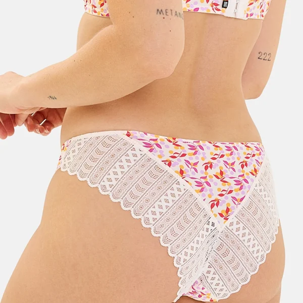 Slip Talentueuse - Feuillage et Baies rose Billet Doux