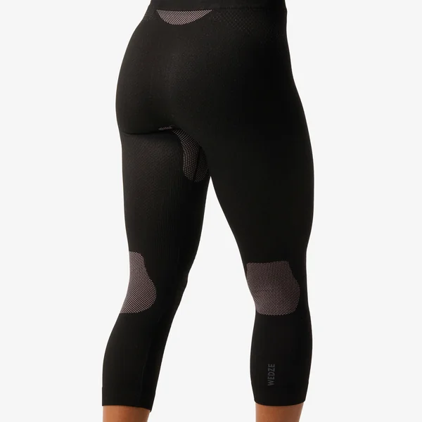 Sous-vêtement de ski femme, BL 500 soft seamless bas noir et rose