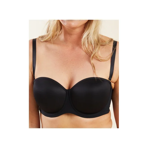 Soutien gorge bandeau à armatures à bretelles amovibles 804 NOIR