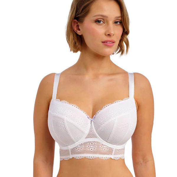 Soutien gorge bustier - broderie anglaise - Blanc Freya