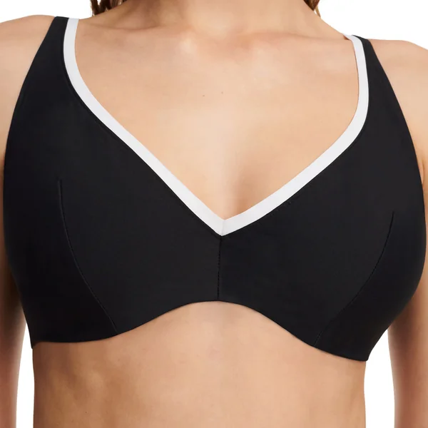 Soutien Gorge de Bain Plongeant - Noir/Blanc Chantelle Bain