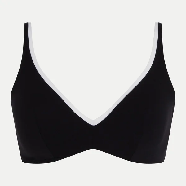 Soutien Gorge de Bain Plongeant - Noir/Blanc Chantelle Bain