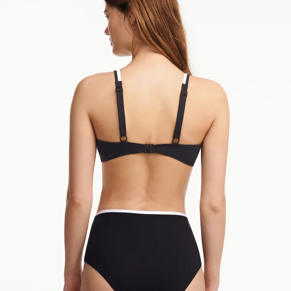 Soutien Gorge de Bain Plongeant - Noir/Blanc Chantelle Bain