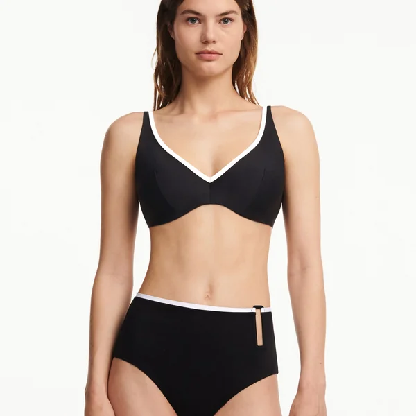 Soutien Gorge de Bain Plongeant - Noir/Blanc Chantelle Bain