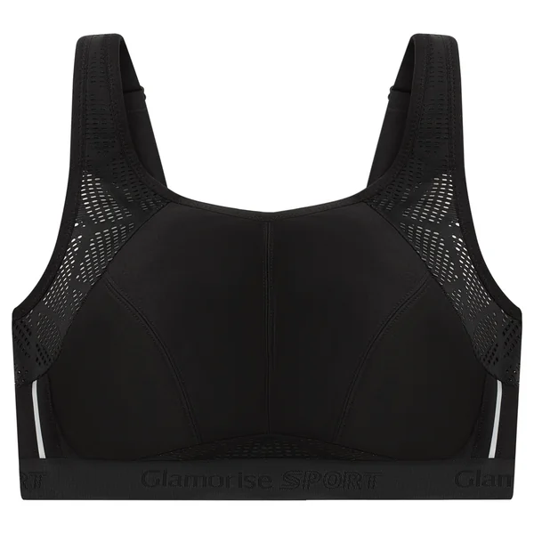 Soutien gorge de sport sans armature maintien intermédiaire fraicheur non stop 1068 NOIR