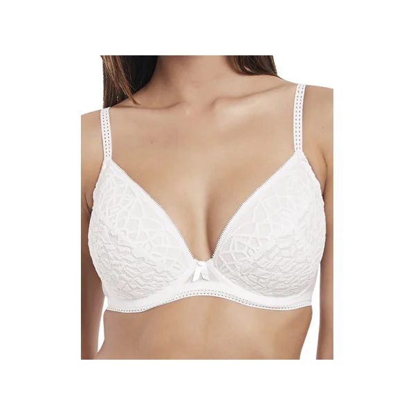 Soutien gorge paddé plongeant à armatures SOIREE LACE 5013 BLANC