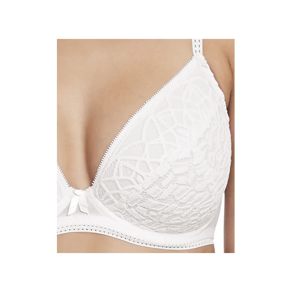Soutien gorge paddé plongeant à armatures SOIREE LACE 5013 BLANC
