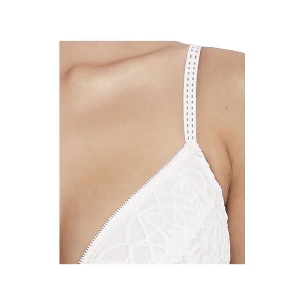 Soutien gorge paddé plongeant à armatures SOIREE LACE 5013 BLANC
