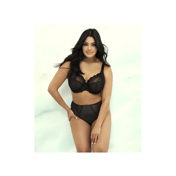 Soutien gorge plongeant à armatures stretch CHARLEY 4382 NOIR