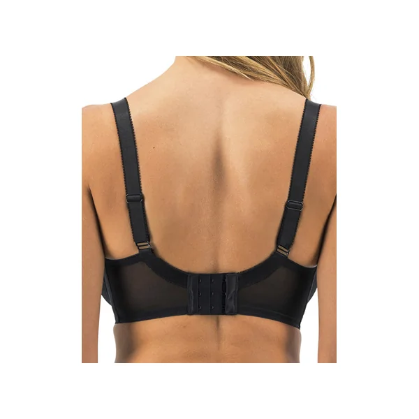 Soutien gorge plongeant à armatures à renfort latéral DEVOTE 102436 NOIR