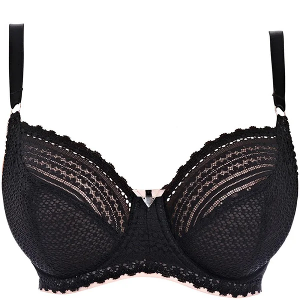 Soutien gorge plongeant à balconnets noir Freya