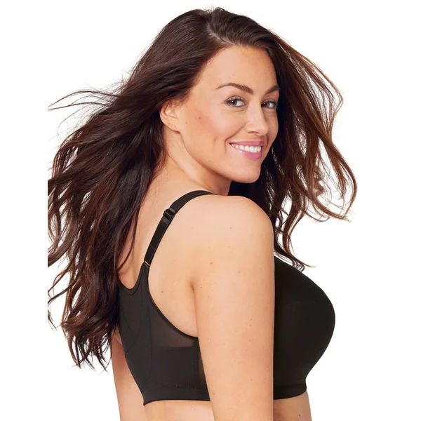 Soutien gorge sans armature avec aide posturale à fermeture devant 1265 noir
