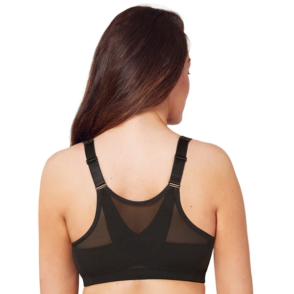 Soutien gorge sans armature avec aide posturale à fermeture devant 1265 noir