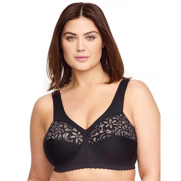 Soutien gorge sans armature MagicLift Grand Maintien Coton 1001 noir