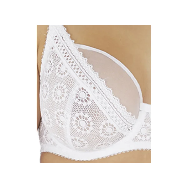 Soutien gorge à armatures apex triangle dentelle LOVE NOTE 5211 BLANC