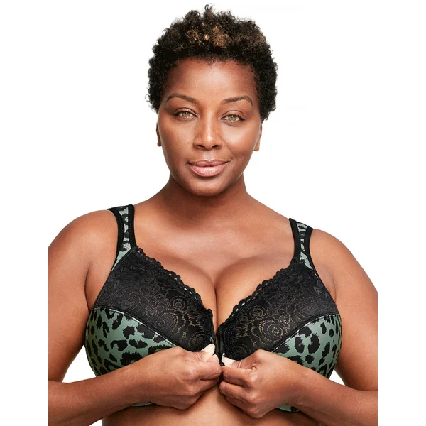 Soutien gorge à armatures à fermeture devant 1245 VERT ANCIEN LEOPARD