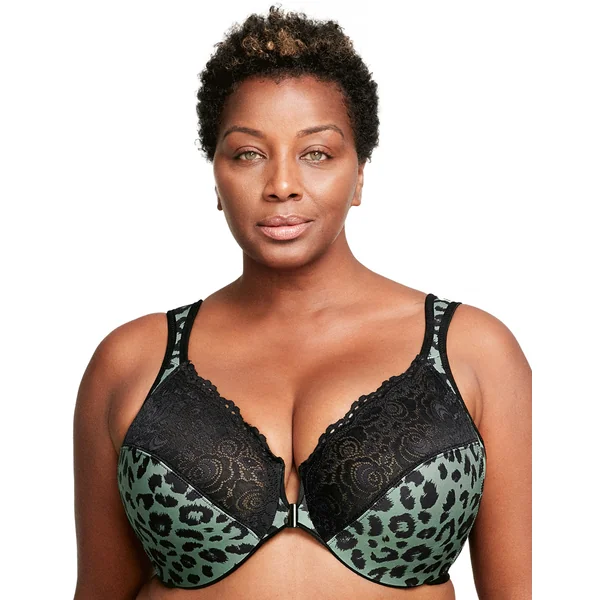 Soutien gorge à armatures à fermeture devant 1245 VERT ANCIEN LEOPARD