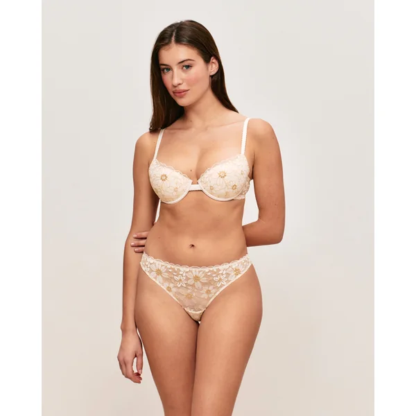 Soutien-gorge ampliforme avec broderies florales
