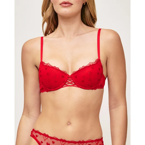 Soutien-gorge ampliforme broderies cœurs