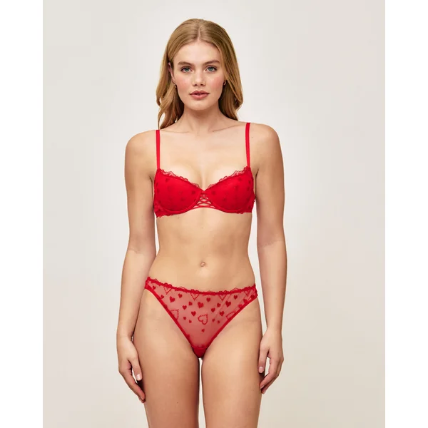 Soutien-gorge ampliforme broderies cœurs