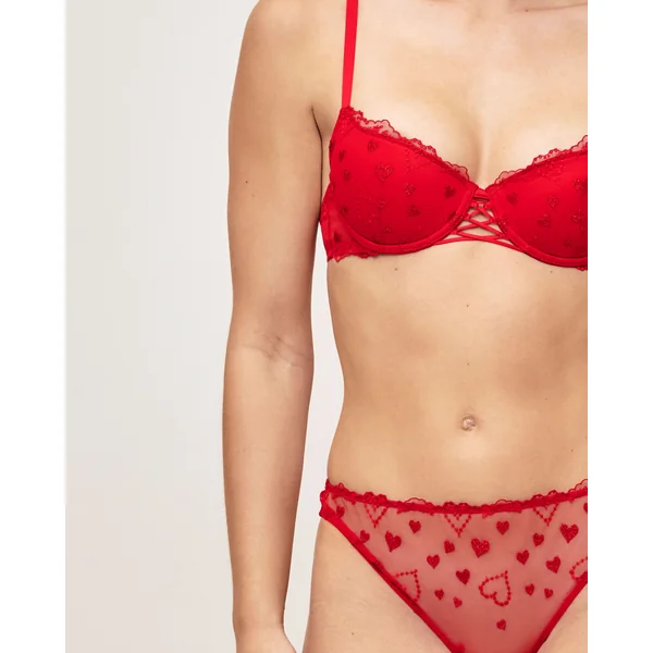 Soutien-gorge ampliforme broderies cœurs