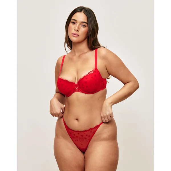 Soutien-gorge ampliforme broderies cœurs