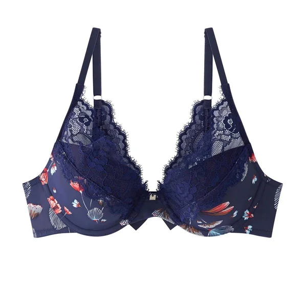 Soutien-gorge ampliforme coque moulée imprimé bleu Espiègle CAMILLE CERF & POMM'POIRE - bleu Camille Cerf x Pomm Poire