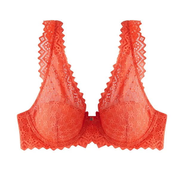 Soutien-gorge ampliforme coque moulée orange Culottée CAMILLE CERF & POMM'POIRE - orange en dentelle Camille Cerf x Pomm Poire