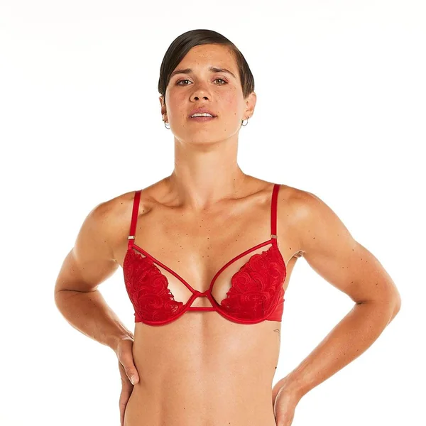 Soutien-gorge ampliforme coque moulée rouge Miracle Pomm Poire
