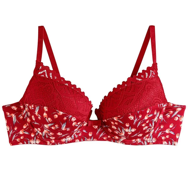 Soutien-gorge ampliforme coque moulée rouge Paprika Pomm Poire