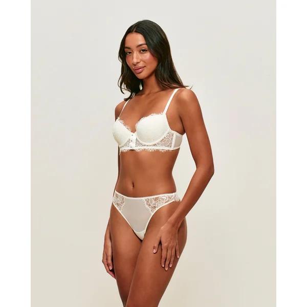 Soutien-gorge ampliforme en dentelle florale avec agrafe avant
