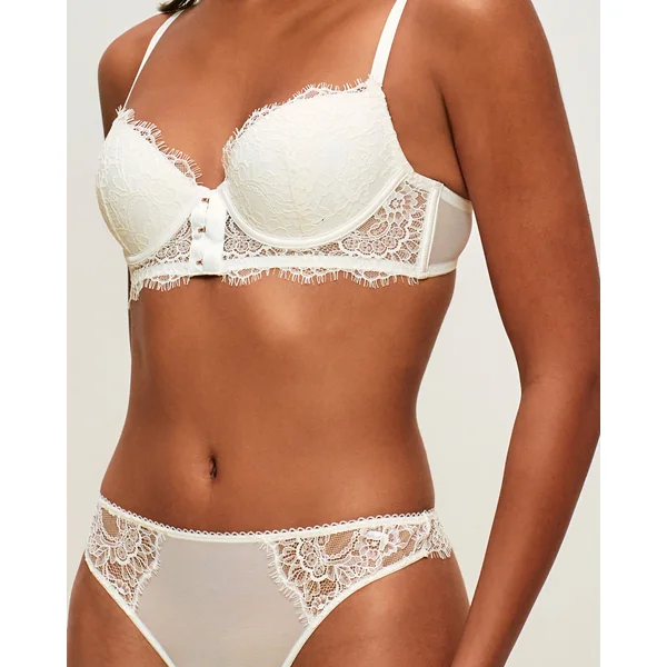 Soutien-gorge ampliforme en dentelle florale avec agrafe avant