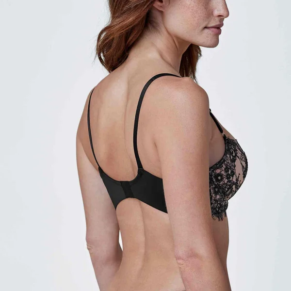 Soutien-gorge balconnet armatures motif floral Noir - Entice Skarlett Blue