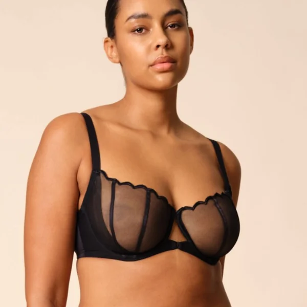 Soutien-gorge balconnet non rembourré noir Gossard