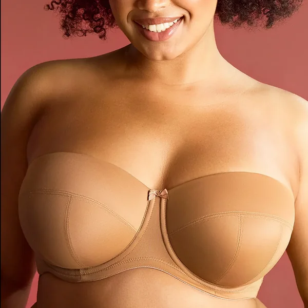 soutien-gorge balconnet Strapless caramel beige Sculptresse