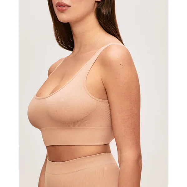 Soutien-gorge brassière côtelé en seamless nude
