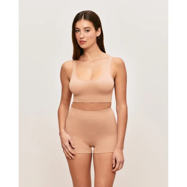 Soutien-gorge brassière côtelé en seamless nude
